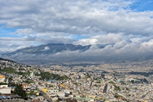 Ecuador Prints: Panorama over Quito, Pichincha Province, Ecuador, South America