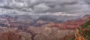 Storm Prints: Panorama of a rain storm over the North Rim of Grand Canyon National Park, Arizona, USA