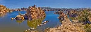 Panorama of Rock islands in Watson Lake viewed from the North Shore Trail, Prescott