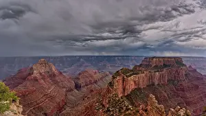 Royal Prints: Panorama of storm clouds passing over Grand Canyon Arizona