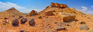 Panorama of Tsu Vo Buttes in Homolovi State Park, Tsu