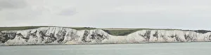 Iconic Sites Prints: Panorama of the White Cliffs, Dover, Kent, England, United Kingdom, Europe