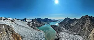 Natural Wonder Prints: Panoramic aerial of Kulusuk fjord, Greenland, Denmark, Polar Regions
