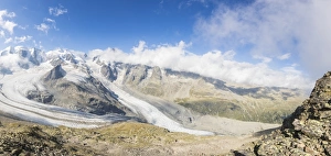 St Moritz Prints: Panoramic of the Diavolezza and Pers glaciers, St. Moritz, canton of Graubunden, Engadine