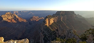 Panoramas Prints: Panoramic photo of view in late evening from Cape Royal