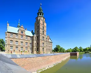 Copenhagen Prints: Panoramic of Rosenborg Castle built in the Dutch Renaissance style, Copenhagen, Denmark