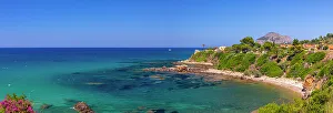 Palermo Province Prints: Panoramic rugged coastline near Cefalu