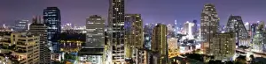 Highrise Prints: Panoramic view of Bangkok at night from Rembrandt Hotel and Towers