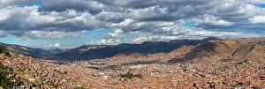 Local Life Prints: Panoramic view of Cusco (Cuzco) city, Cusco Province, Cusco Region, Peru, South America