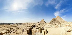Giza Prints: Panoramic view of the Great Pyramid of Giza complex