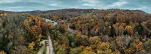 Economy Prints: Panoramic view of iron ore mine Cockerill d'Esch-sur-Alzette that played a major role in economic boom