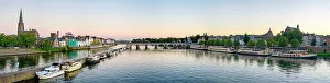 Limburg Prints: Panoramic view of the Meuse (Ms) River, Mstricht, Limburg, Netherlands, Europe