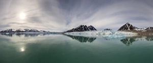 Monacobreen Prints: Panoramic view of Monacobreen, Spitsbergen, Svalbard, Norway, Scandinavia, Europe