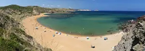 Menorca Prints: Panoramic view of Platja de Cavalleria (Cavalleria beach), near Fornells, North Coast