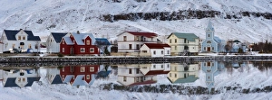 Images Dated 28th June 2009: Panoramic view of Seydisfjordur and surrounding mountains, East Fjords