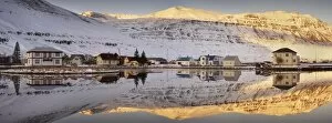 Images Dated 28th June 2009: Panoramic view of Seydisfjordur and surrounding mountains, East Fjords