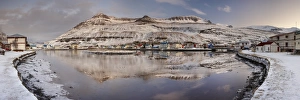 Images Dated 28th June 2009: Panoramic view of Seydisfjordur and surrounding mountains, East Fjords