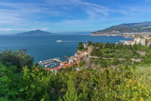 Sorrento Prints: Panoramic view of Sorrento and Mount Vesuvius and Bay of Naples