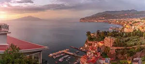 Sorrento Prints: Panoramic view of Sorrento, Mount Vesuvius and Bay of Naples