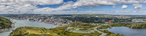 Newfoundland Prints: Panoramic view of St. Johns Harbour and downtown area