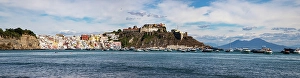 Vesuvius Prints: Panoramic view of town, colourful houses