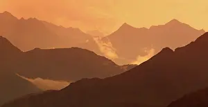 Pyrenees Prints: Panoramic views of the Pyrenees from Col Du Tourmalet 2115metres, France