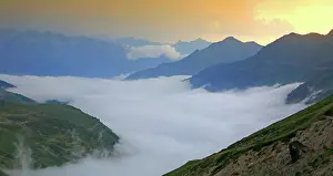 Sights Prints: Panoramic views of the Pyrenees from Col Du Tourmalet 2115metres, France