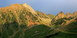 Sights Prints: Panoramic views of the Pyrenees from Col Du Tourmalet 2115metres, France