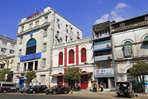 Rangoon Prints: Pansodan Street, Yangon (Rangoon), Myanmar (Burma), Asia