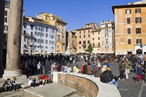 Piazza Della Rotonda Prints: Pantheon and Piazza della Rotonda, Rome, Lazio, Italy, Europe