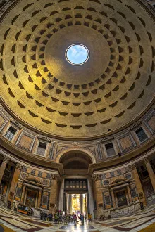 Curved Prints: Pantheon, UNESCO World Heritage Site, Pigna, Rome, Lazio, Italy, Europe