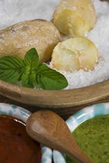 Potatoes Prints: Papas arrugadas, food of the Canary Islands, Spain, Europe