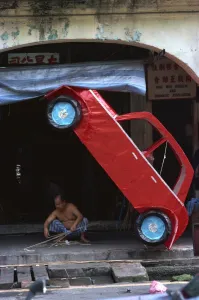 Paper Prints: Paper car for burning at funeral, Chinatown, Singapore, Southeast Asia, Asia