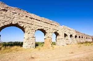 Aqueduct Prints: Parco degli Acquedotti, Appian Way Park, remains of Roman aqueduct Claudio (Aqua Claudia)