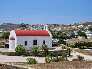 Mykonos Prints: Parekklesi Church, Ano Mera, Mykonos Island, Cyclades, Greek Islands, Greece, Europe