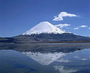 Lauca Prints: Parinacota volcano and Lake Chungara in the Lauca National Park, Chile, South America