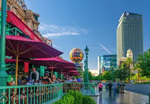 Paris Las Vegas Hotel and Casino on left and The Cosmopolitan on right, The Strip, Las Vegas, Nevada, United States of America, North America