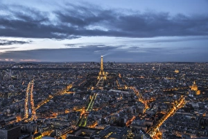 Urban Sprawl Prints: Paris at sunset from the Montparnasse Tower, the best viewpoint in Paris, Paris, France