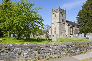 The Parish Church in Ashford in the water in springtime, Derbyshire Dales, Derbyshire