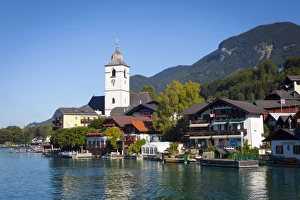 Austria Prints: Parish Church, St. Wolfgang, Wolfgangsee lake