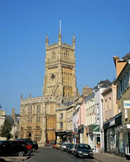 Parish church and town, Cirencester, Gloucestershire, the Cotswolds, England