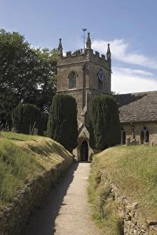 Cotswold Prints: Parish church, Upper Slaughter, The Cotswolds, Gloucestershire, England