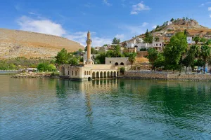 Must See Prints: Partly submerged mosque of Eski Halfeti due to the construction of the Birecik Dam on the Euphrates River