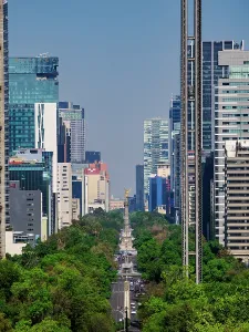 Boulevard Prints: Paseo de la Reforma seen from Chapultepec Castle, elevated view, Mexico City, Mexico
