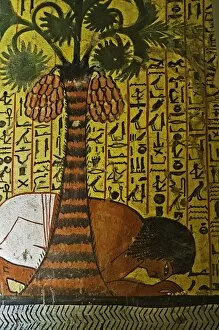 Images Dated 12th February 2008: Pashedu praying under a palm tree, Tomb of Pashedu, Deir al-Medina (Workers Village)