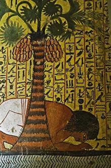 Images Dated 12th February 2008: Pashedu praying under a palm tree, Tomb of Pashedu, Deir al-Medina (Workers Village)