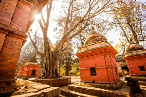Kathmandu Prints: Pashupati Temple tombs, Kathmandu, Nepal, Asia
