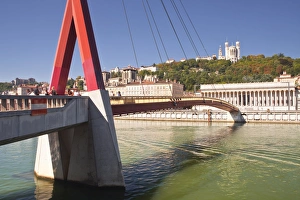 Neoclassical Prints: Passerelle du Palais de Justice over the River Saone