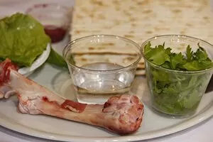 Images Dated 9th April 2009: Passover celebration dishes, Paris, France, Europe