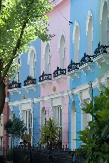 Terrace Prints: Pastel painted terraced houses, Kelly Street, Kentish Town, London, England